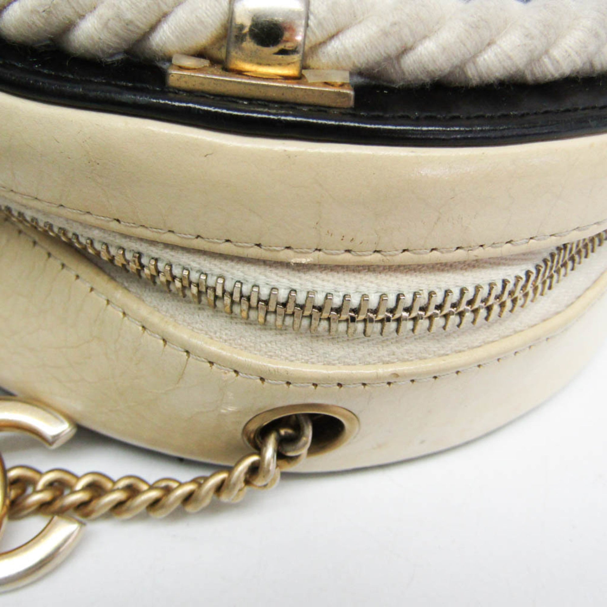 Chanel Coco Mark · Round Chain · Leather