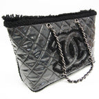 Chanel Patent Toile · Chain Tote
