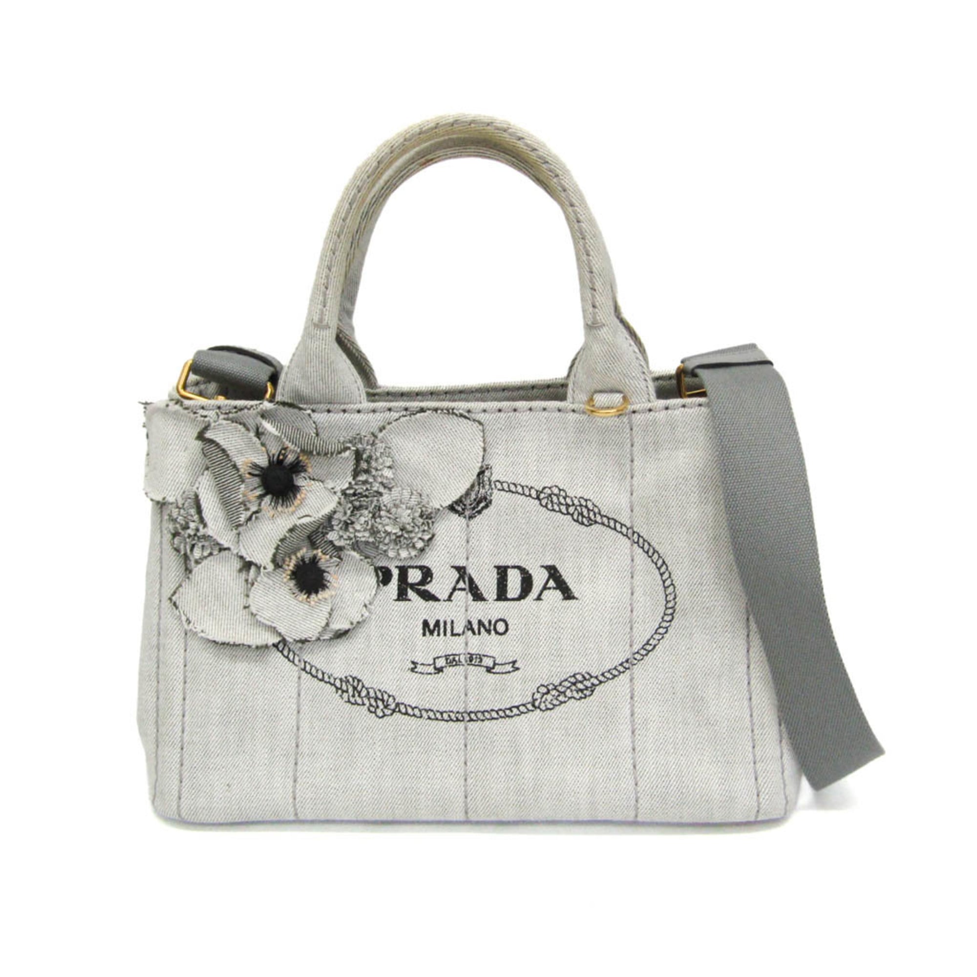 Prada Canapa · Denim · Flower Corsage