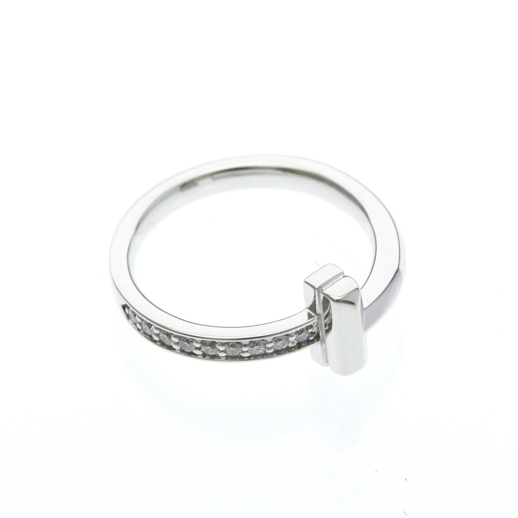 Tiffany T One · Diamond · 18K White Gold · Size 4.5 (EU 51.25)
