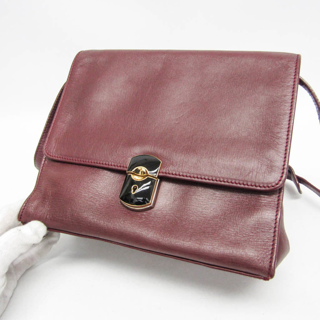 Balenciaga · Leather Shoulder Bag · Bordeaux