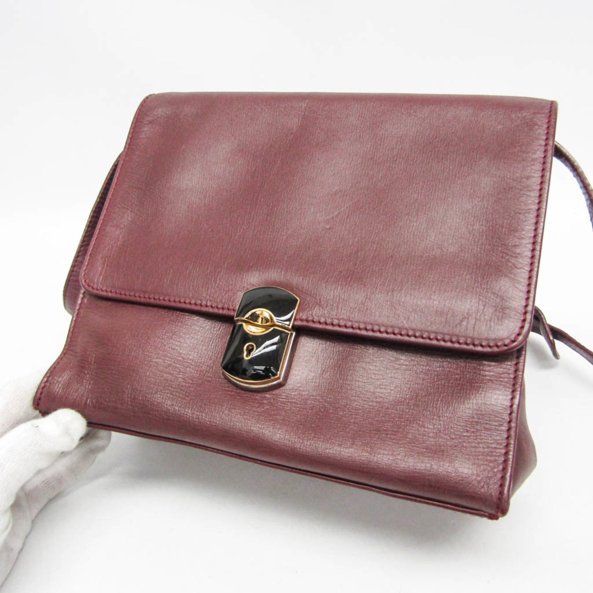 Balenciaga · Leather Shoulder Bag · Bordeaux