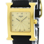 Hermès Heure H · Gold Plated · Leather