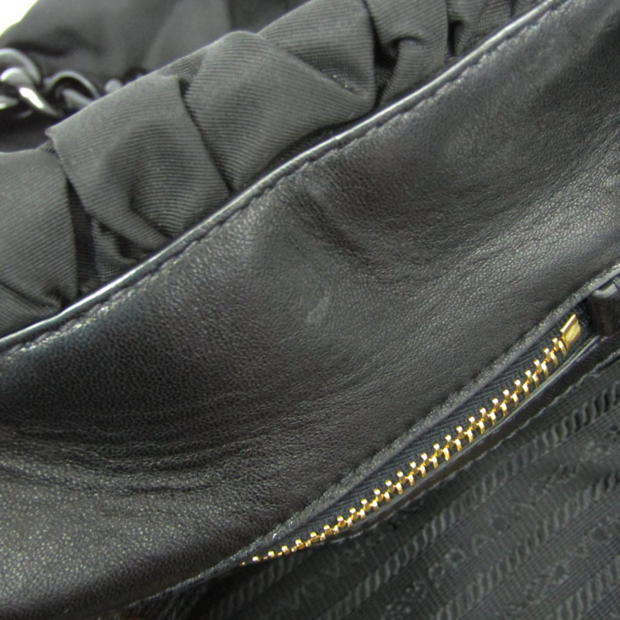 Prada Ruffled Chain · Nylon Tote