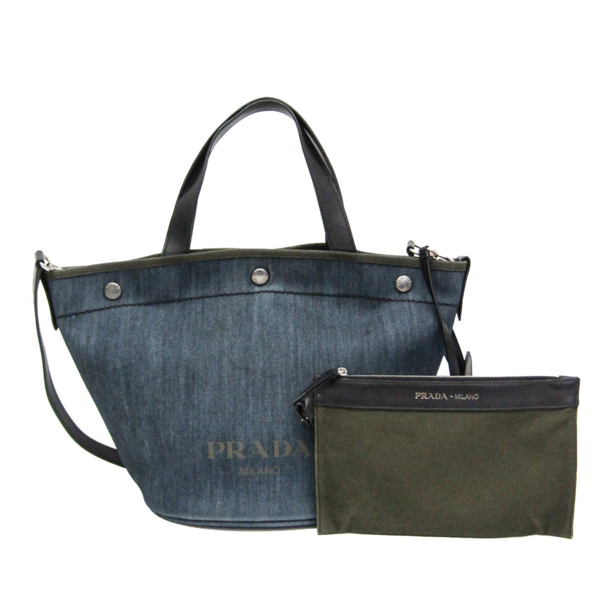 Prada Denim · Leather Tote