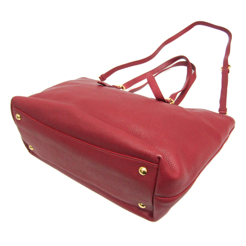 Miu Miu Leather Tote · Rubino