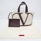 Valentino Garavani V Logo · Leather Canvas Tote