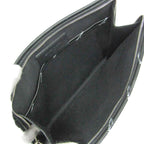 Balenciaga Logo Print Leather Clutch