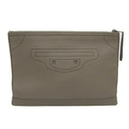 Balenciaga Classic · Greige Leather Clutch