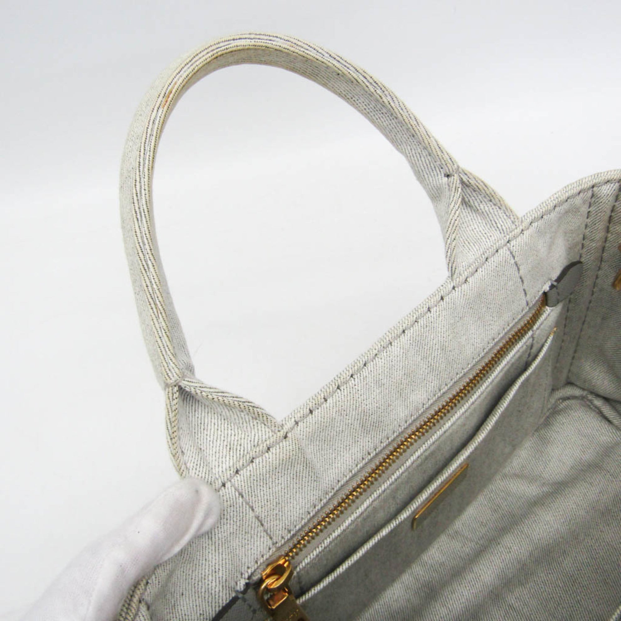Prada Canapa · Denim · Flower Corsage