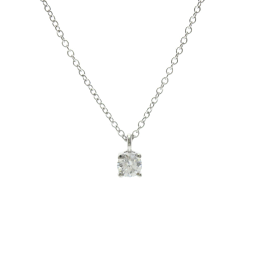 Tiffany Solitaire Diamond · Platinum Necklace