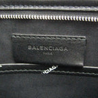 Balenciaga Logo Print Leather Clutch