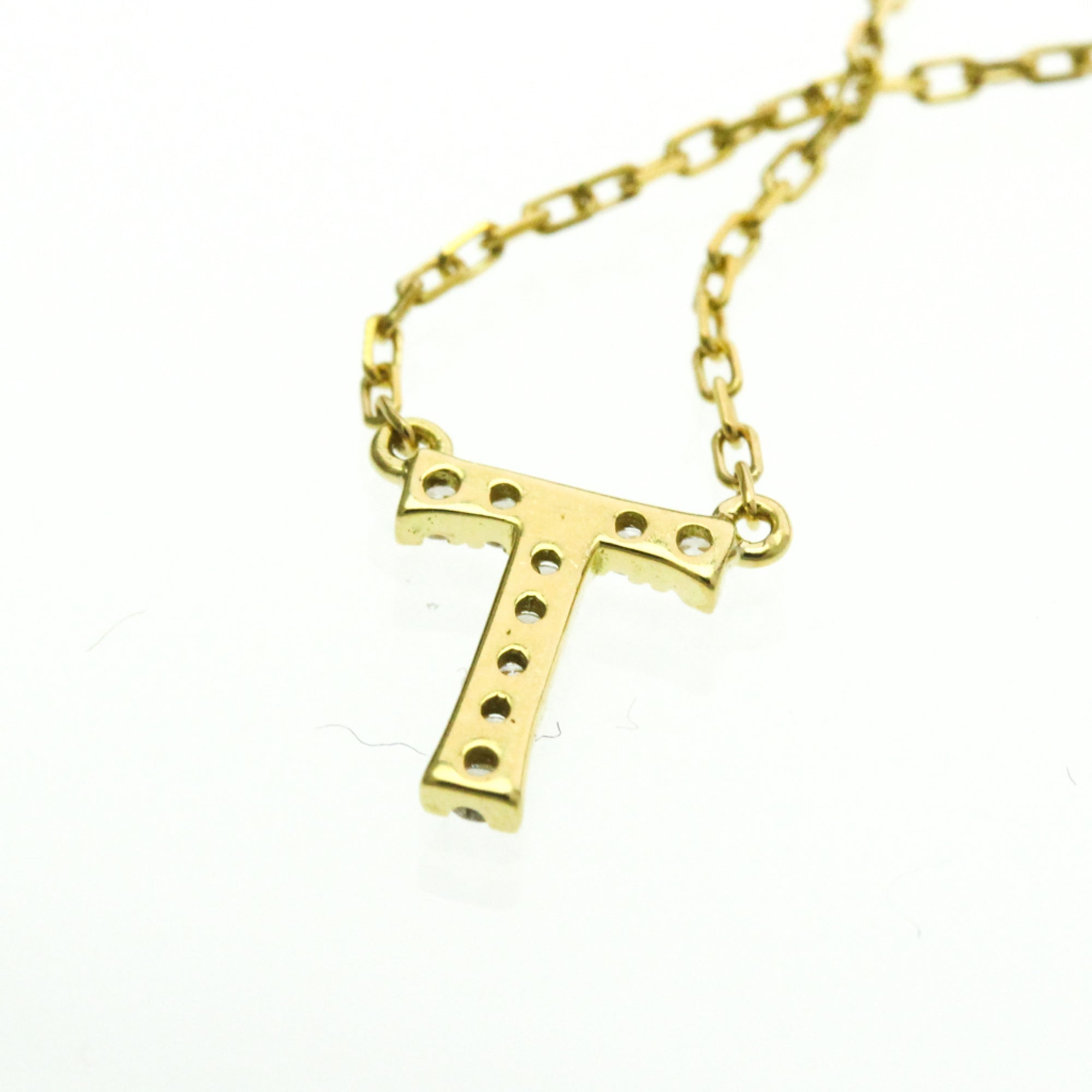 AHKAH Initial · T Diamond · 18K Yellow Gold