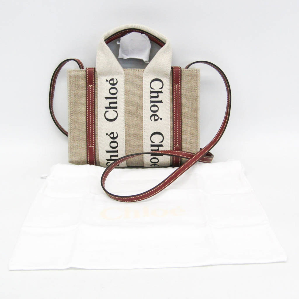 Chloé Woody Mini · Linen & Leather