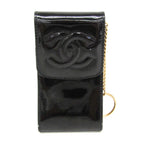 Chanel Mini Pouch · Enamel Leather · Keyring