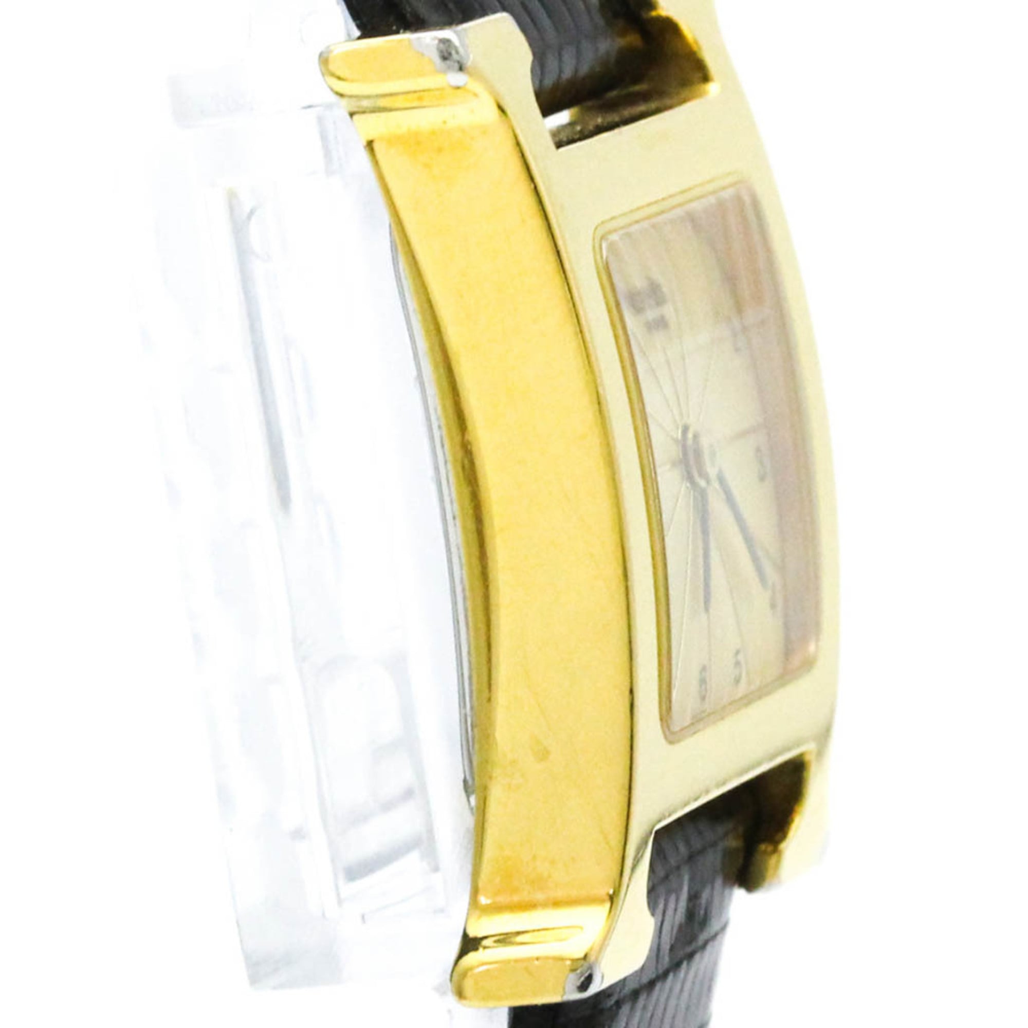 Hermès Heure H · Gold Plated · Leather