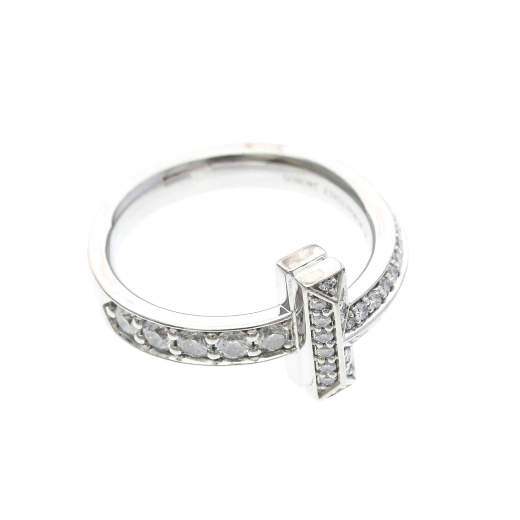 Tiffany T One · 18K White Gold · Diamond · Size 4.5 (EU 51.25)