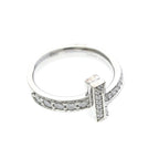 Tiffany T One · 18K White Gold · Diamond · Size 4.5 (EU 51.25)