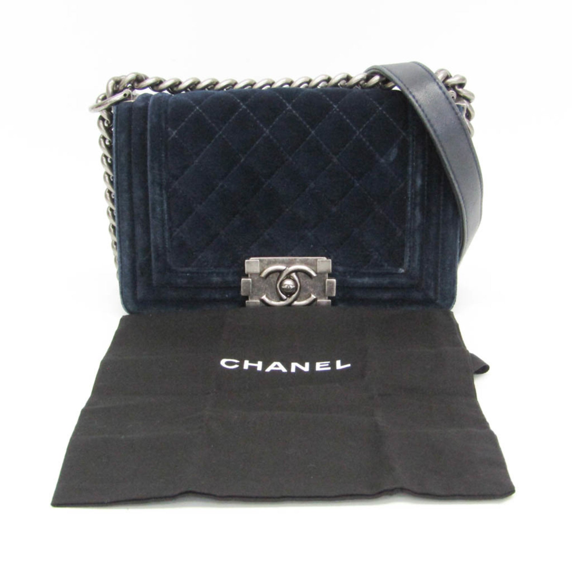 Chanel Boy · Velvet · Chain Shoulder Bag