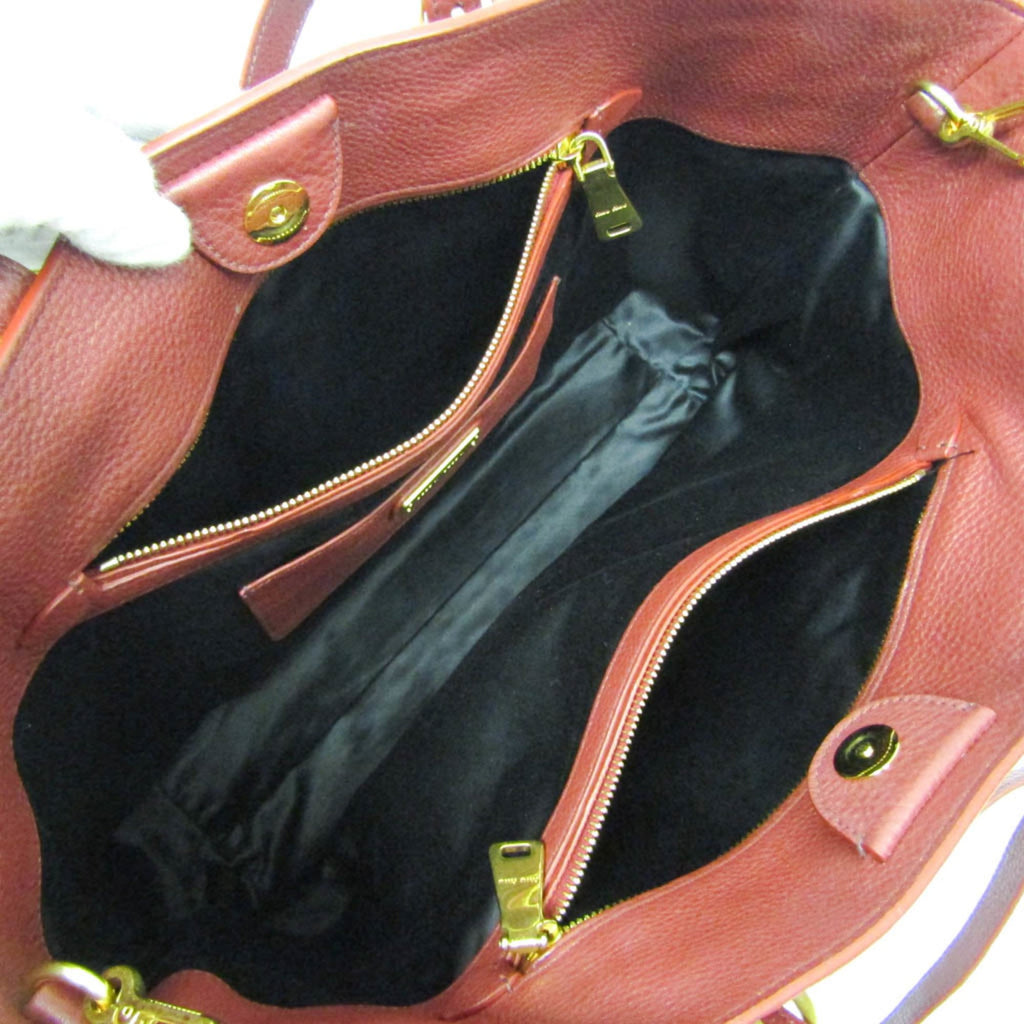 Miu Miu Leather Tote · Rubino