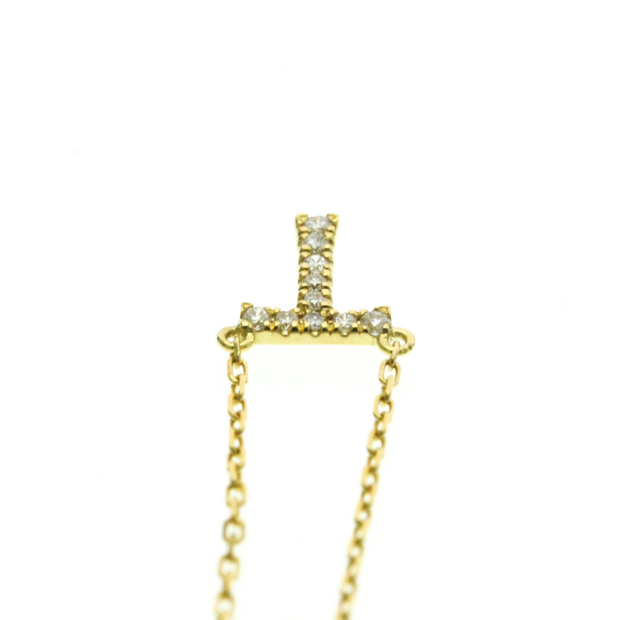 AHKAH Initial · T Diamond · 18K Yellow Gold