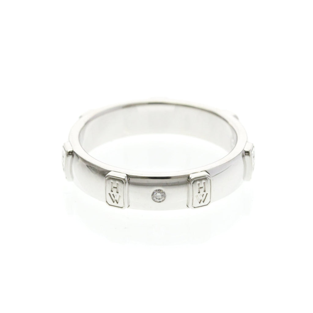 Harry Winston HW Logo · Diamond · 18K White Gold