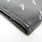 Balenciaga Logo Print Leather Clutch