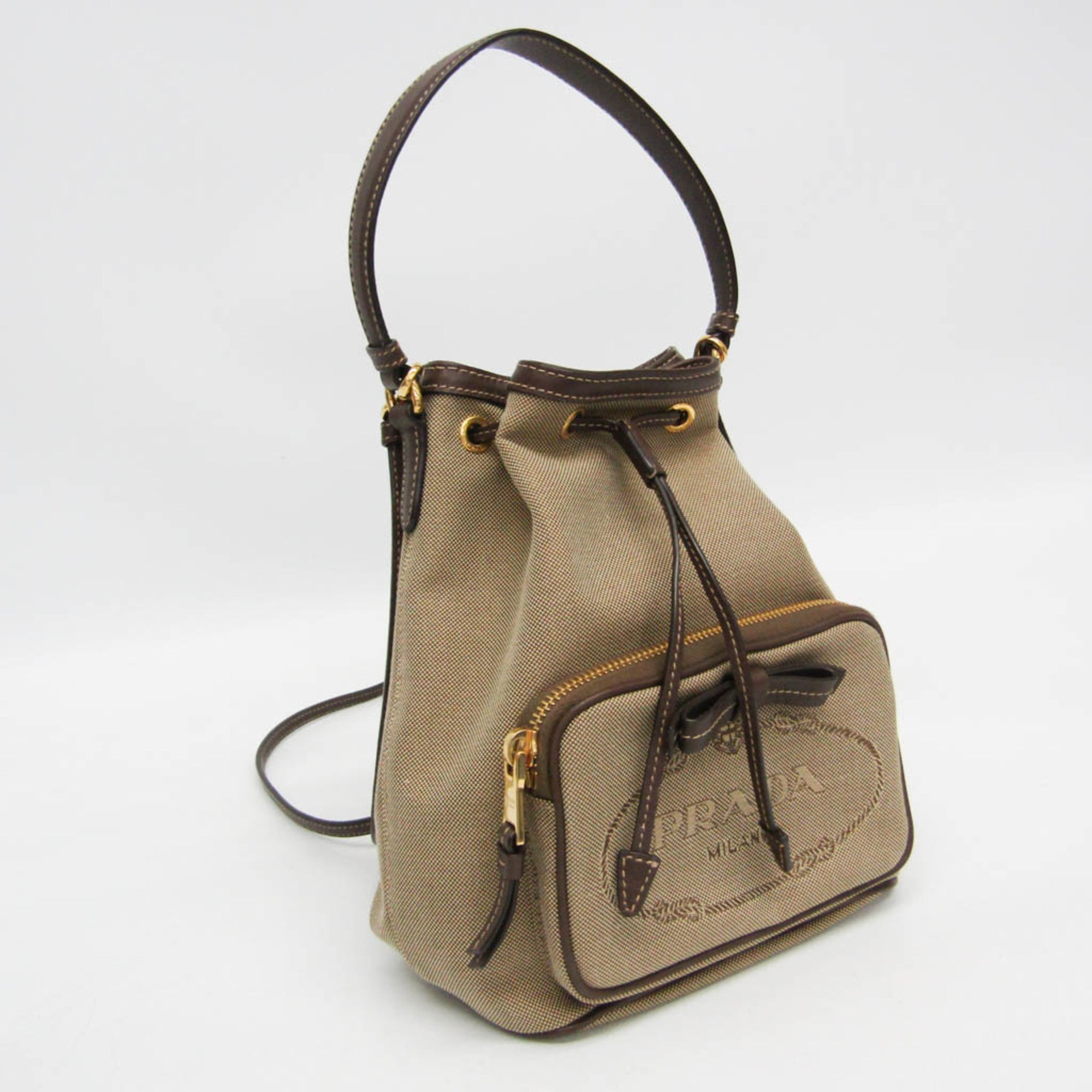 Prada Logo Jacquard · Drawstring Bag