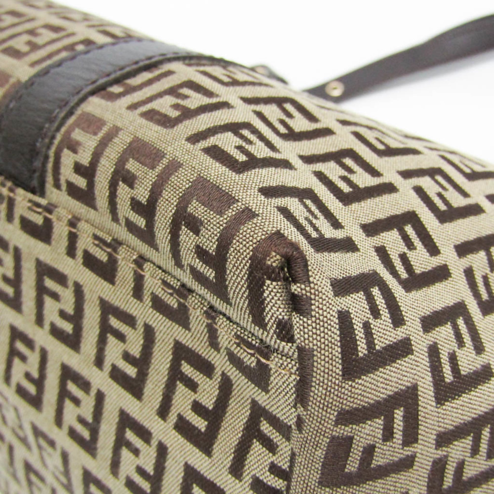 Fendi Zucchino · Canvas & Leather Tote