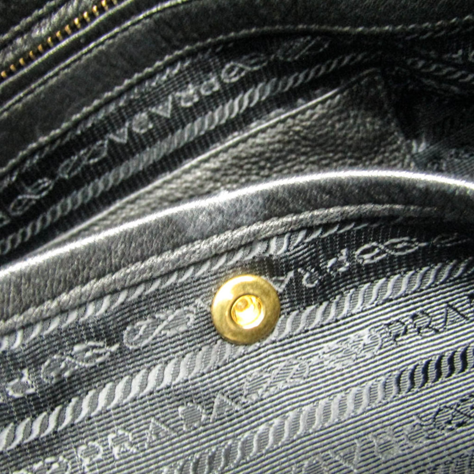 Prada Triangle Logo · Leather Tote