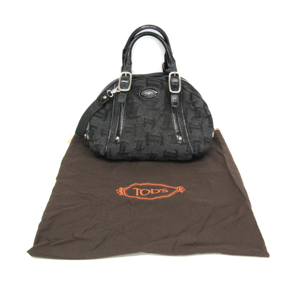 Tod's Small Boston · Canvas & Patent Leather