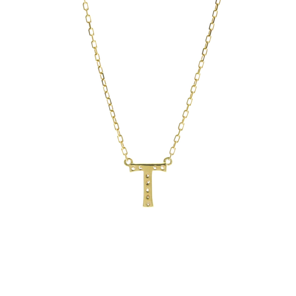 AHKAH Initial · T Diamond · 18K Yellow Gold