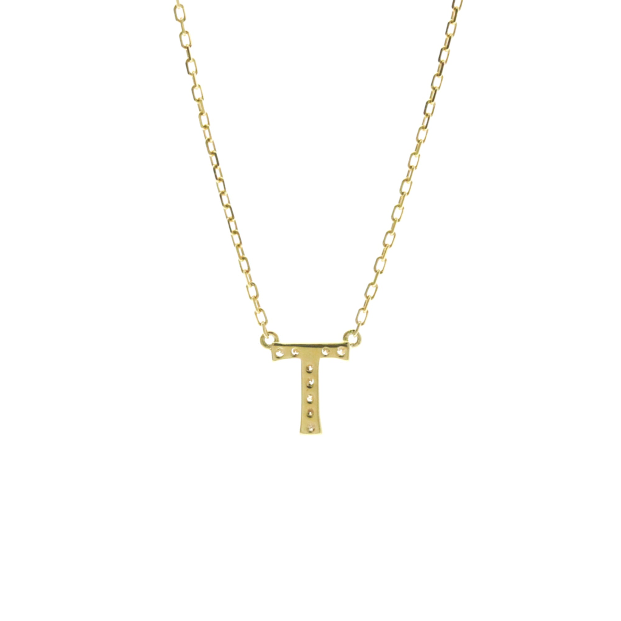 AHKAH Initial · T Diamond · 18K Yellow Gold