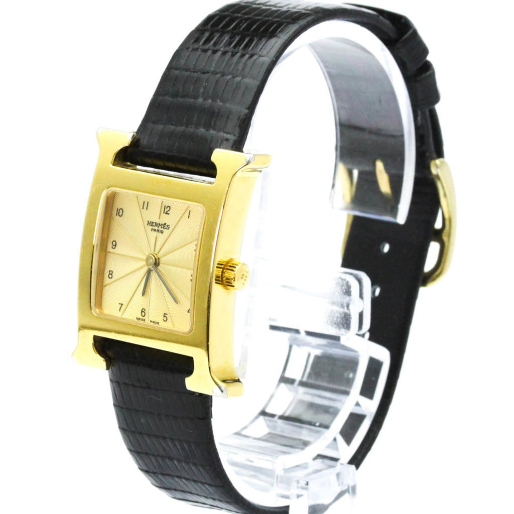 Hermès Heure H · Gold Plated · Leather