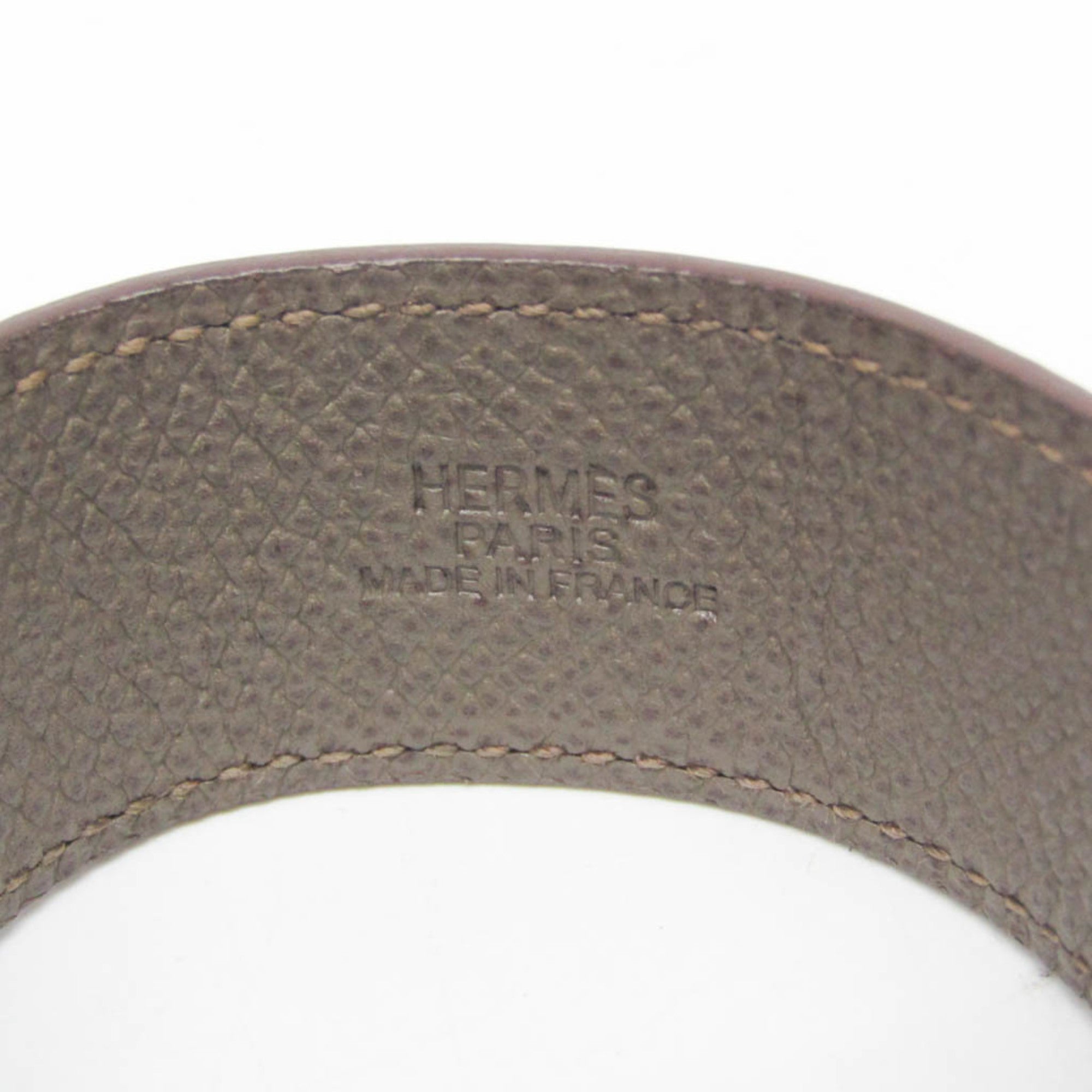 Hermès Pavane · Étoupe Leather Bangle