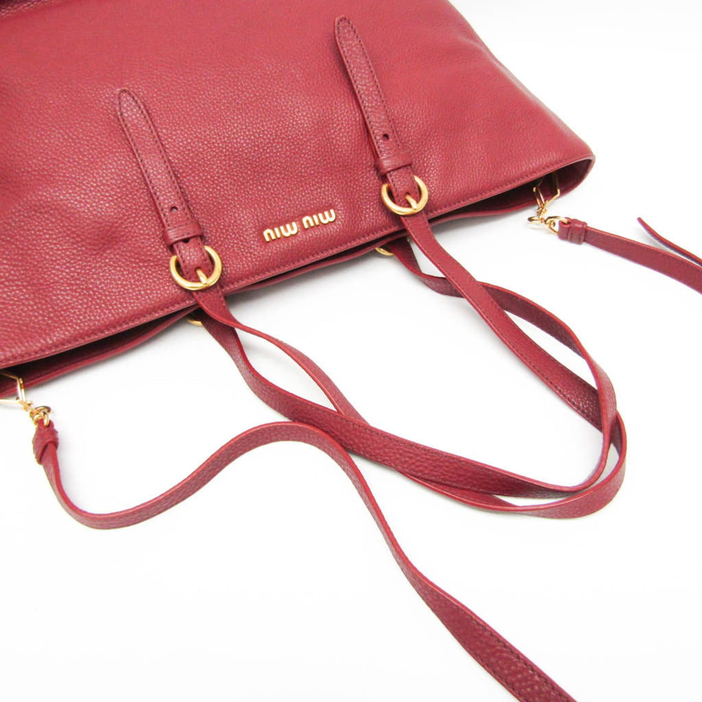 Miu Miu Leather Tote · Rubino