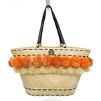 Tory Burch Pom Pom Beach Basket · Straw