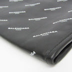 Balenciaga Logo Print Leather Clutch