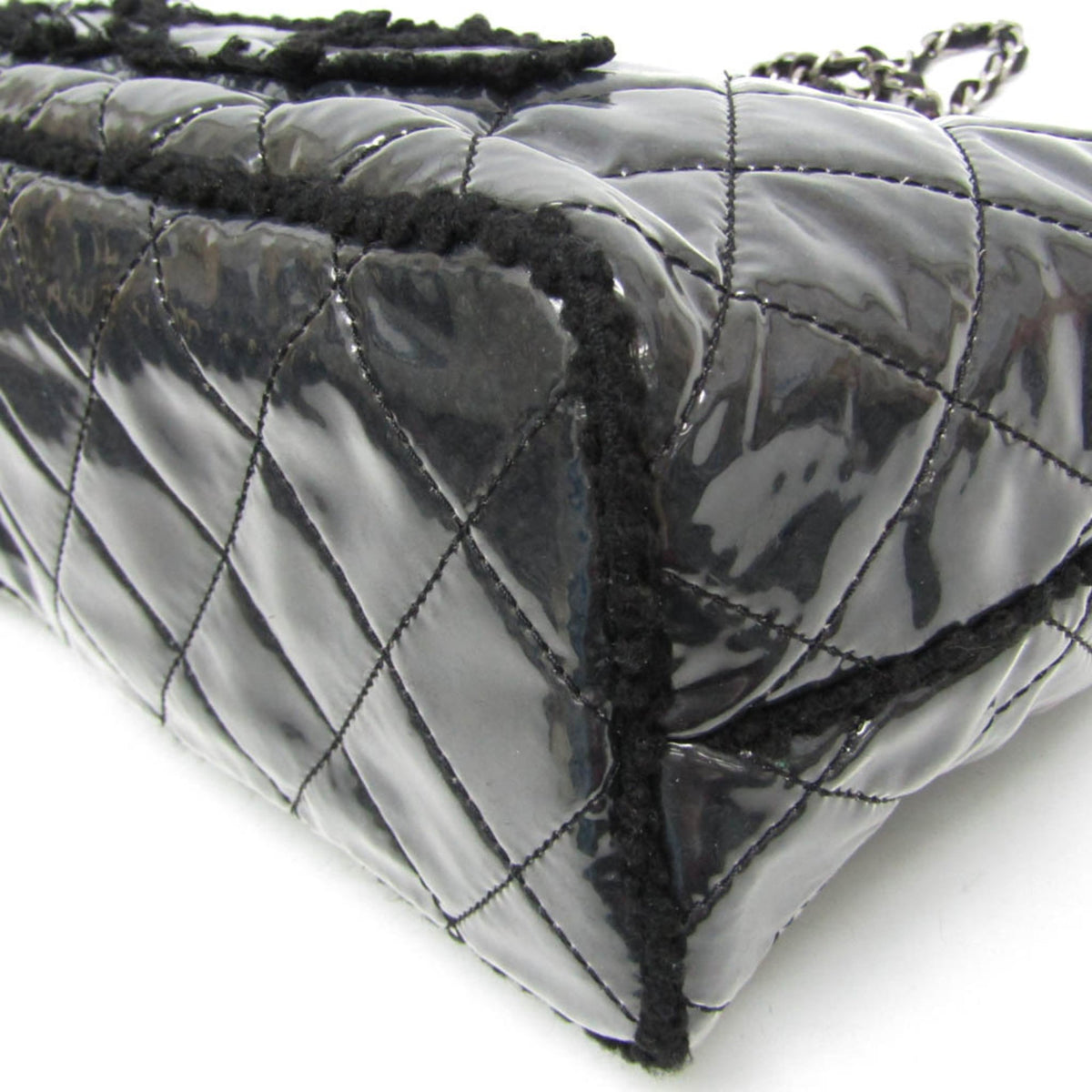 Chanel Patent Toile · Chain Tote