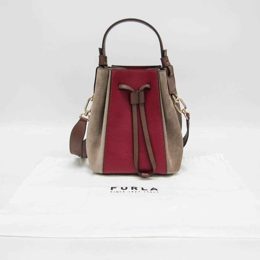 Furla Miastella Mini Bucket · Suede Bordeaux