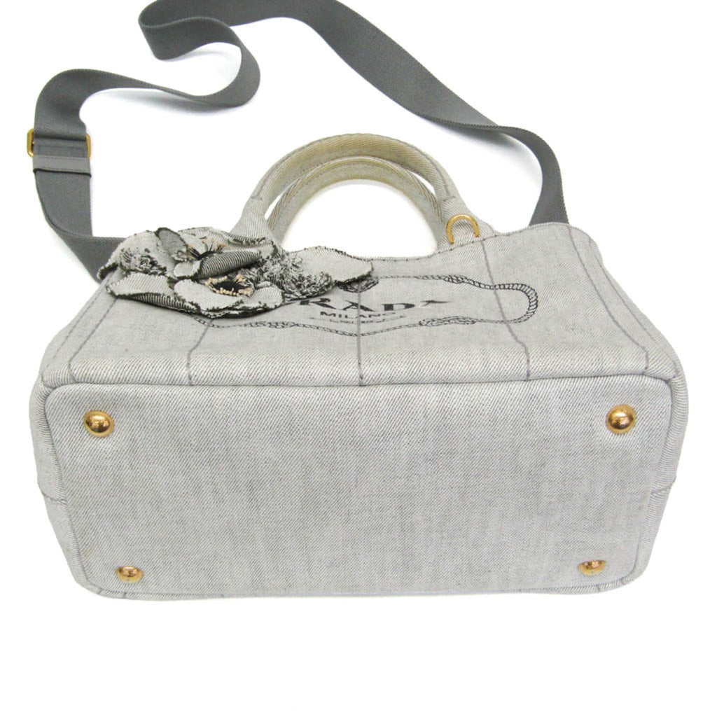 Prada Canapa · Denim · Flower Corsage