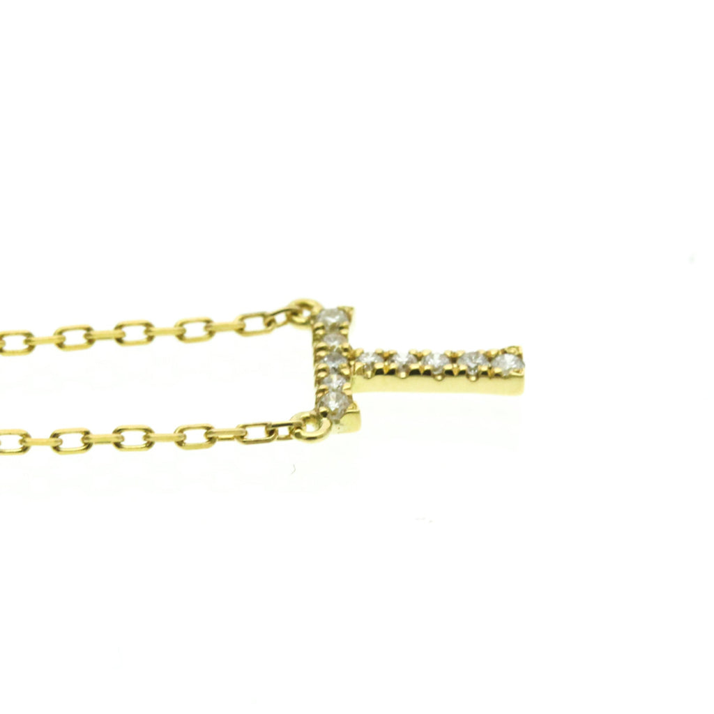 AHKAH Initial · T Diamond · 18K Yellow Gold