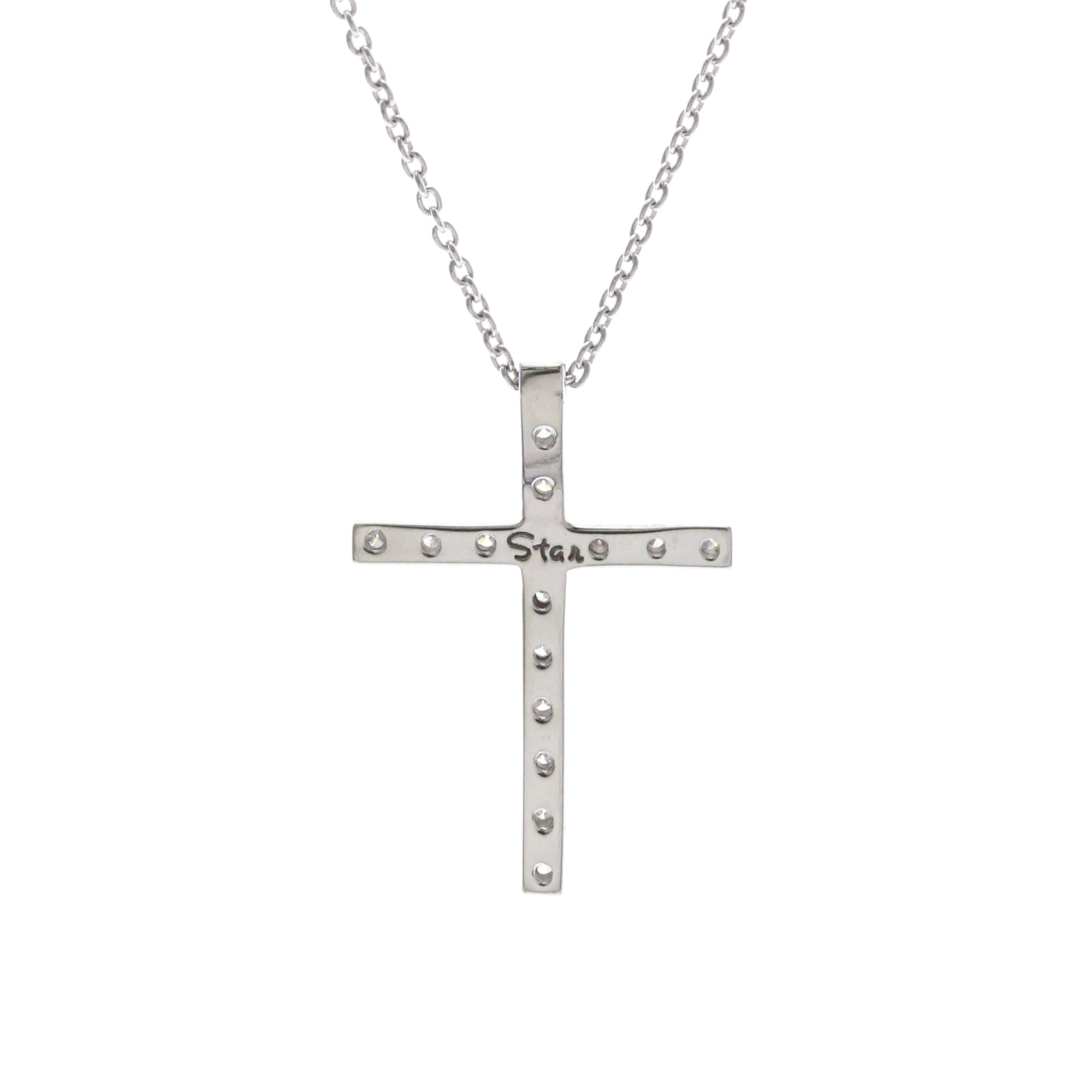 Star Jewelry Diamond Cross · 18K White Gold