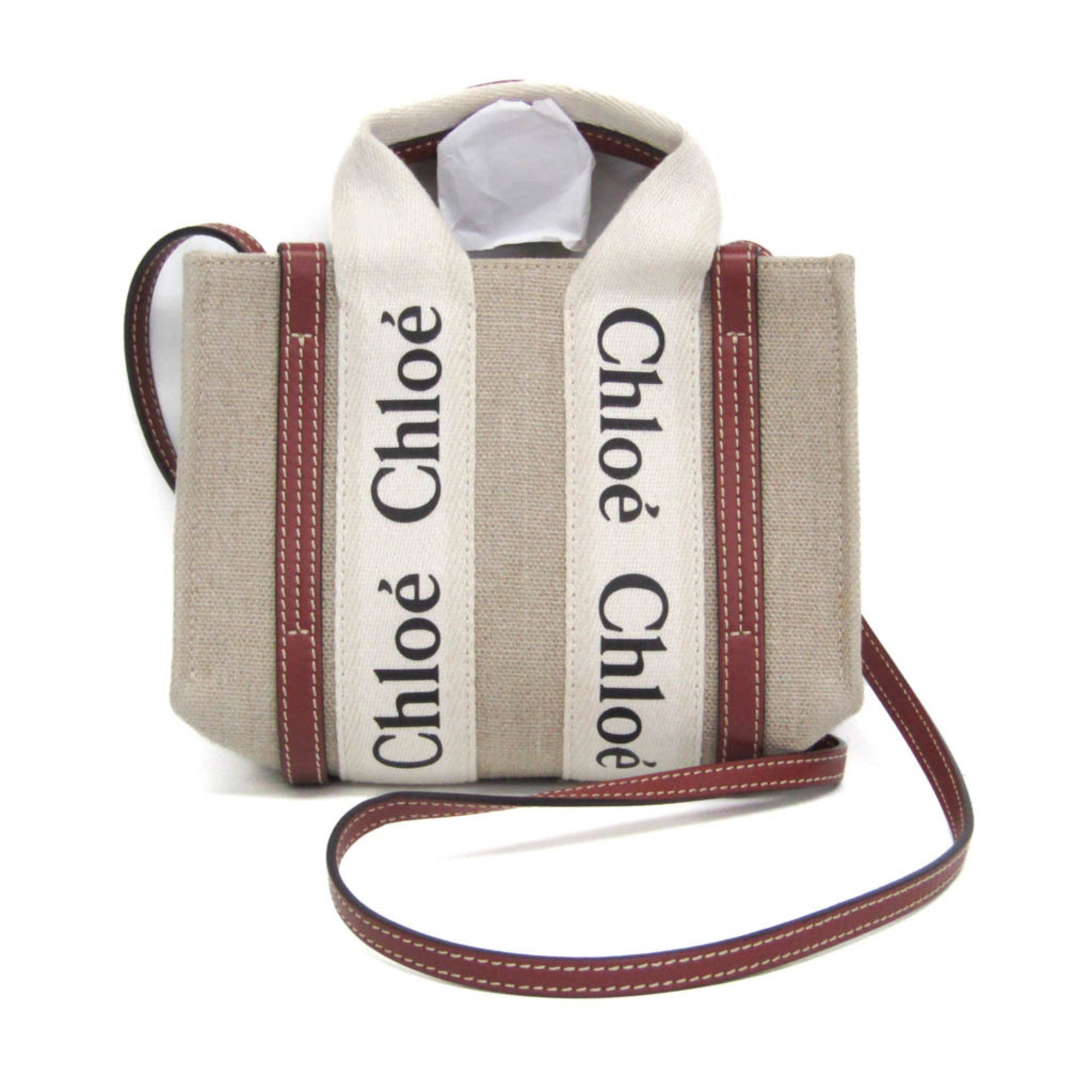 Chloé Woody Mini · Canvas & Leather