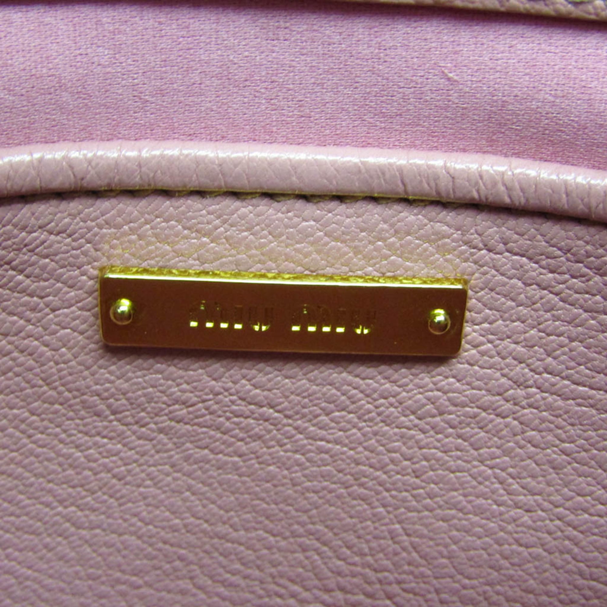 Miu Miu Madras · Leather Shoulder Bag