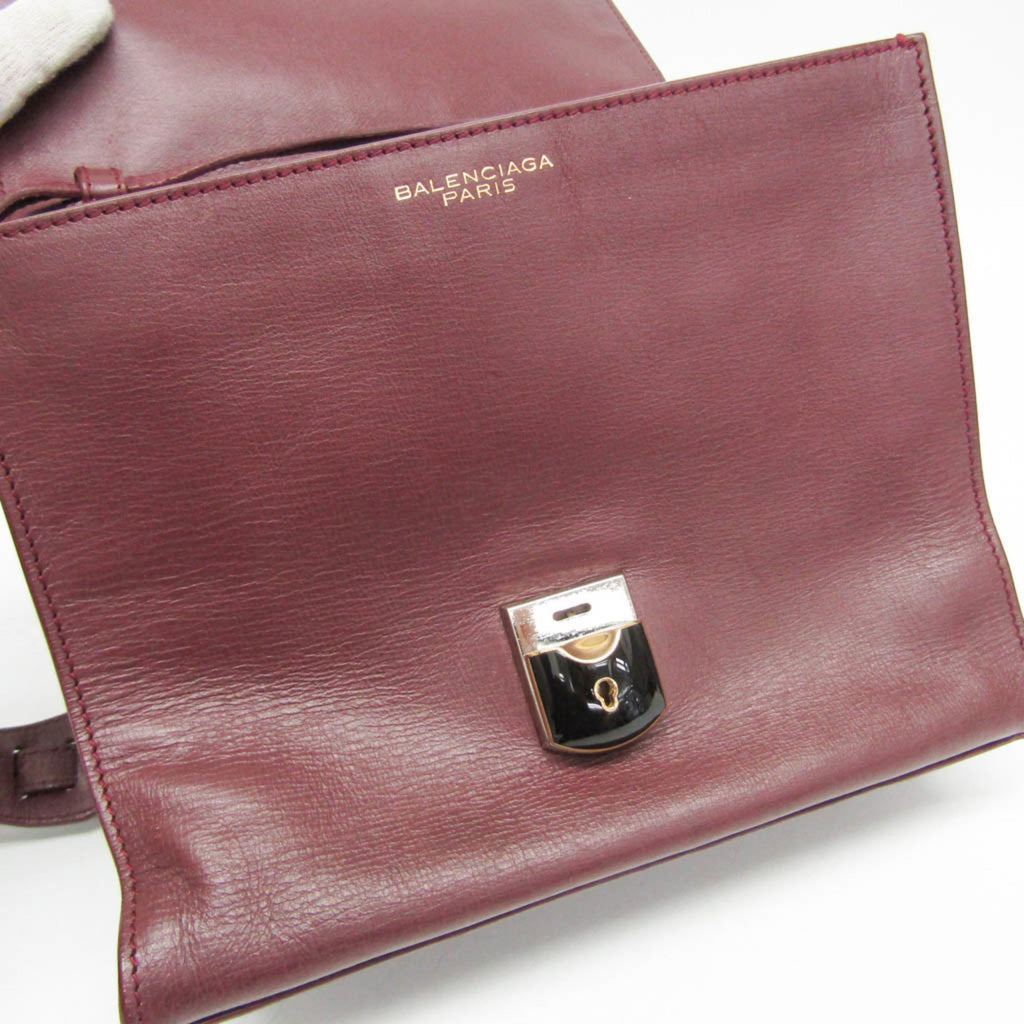 Balenciaga · Leather Shoulder Bag · Bordeaux