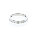 Tiffany Flat Band · Three Diamonds · Platinum