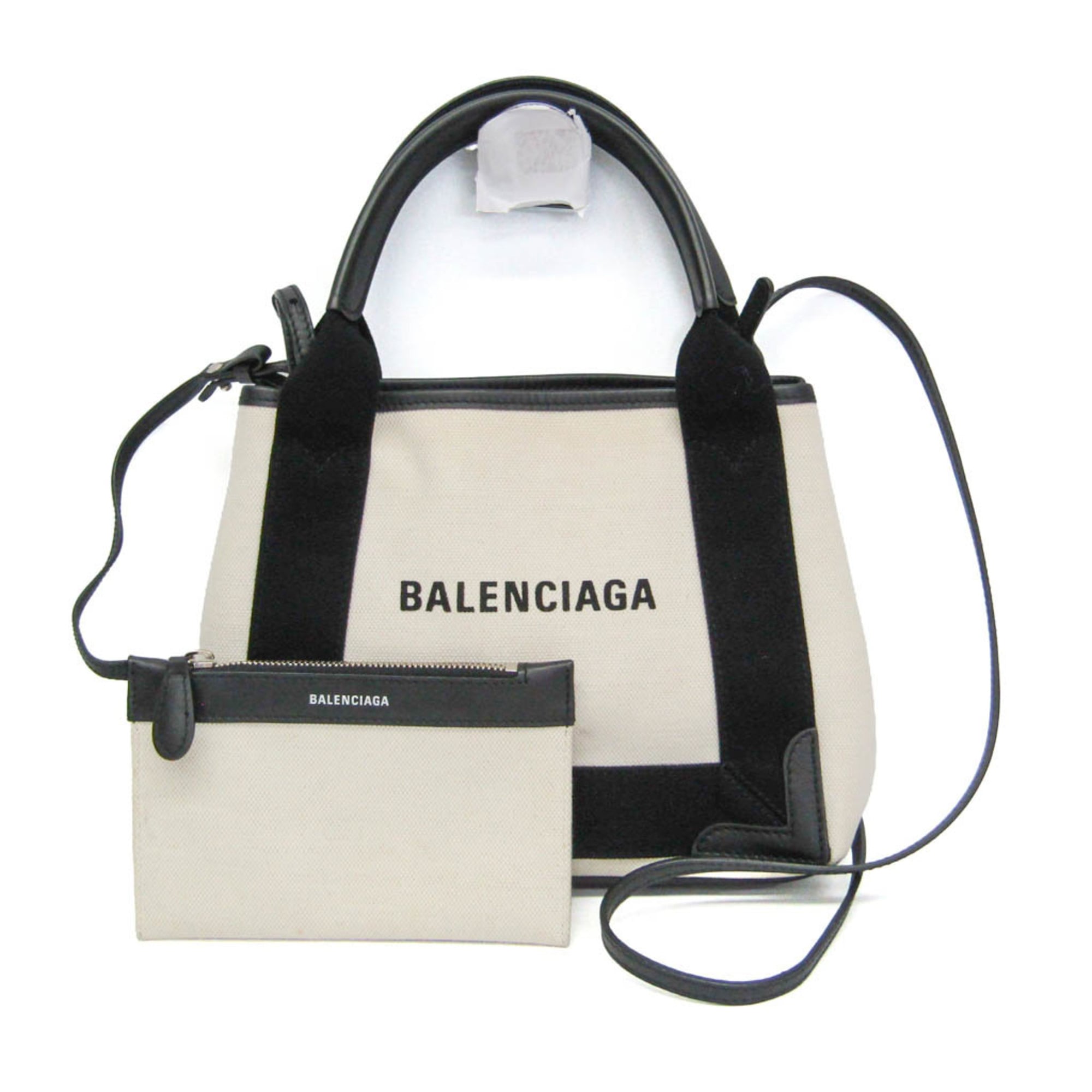 Balenciaga Navy Cabas XS · Canvas & Leather