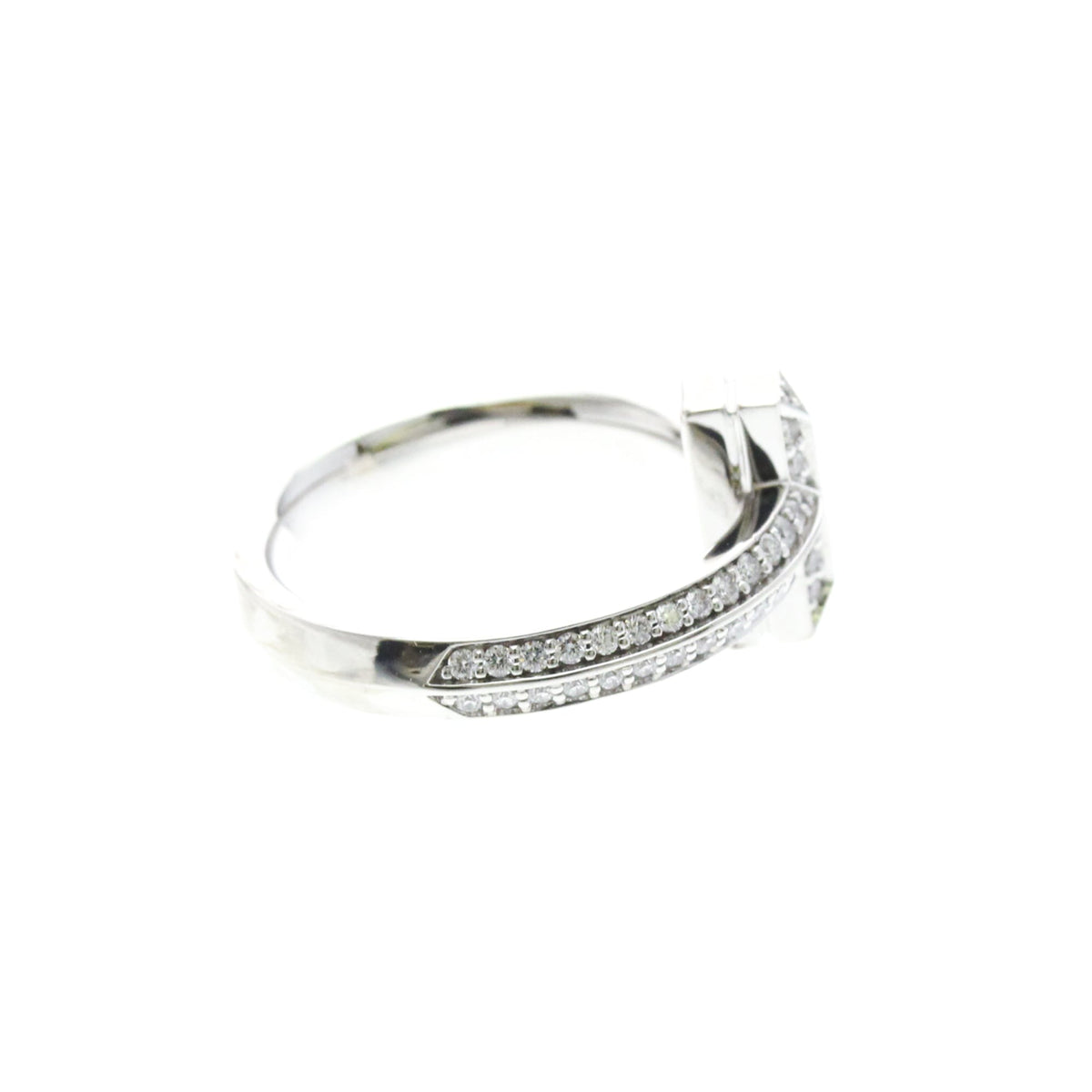 Tiffany T One · 18K White Gold · Diamond · Size 4.5 (EU 51.25)