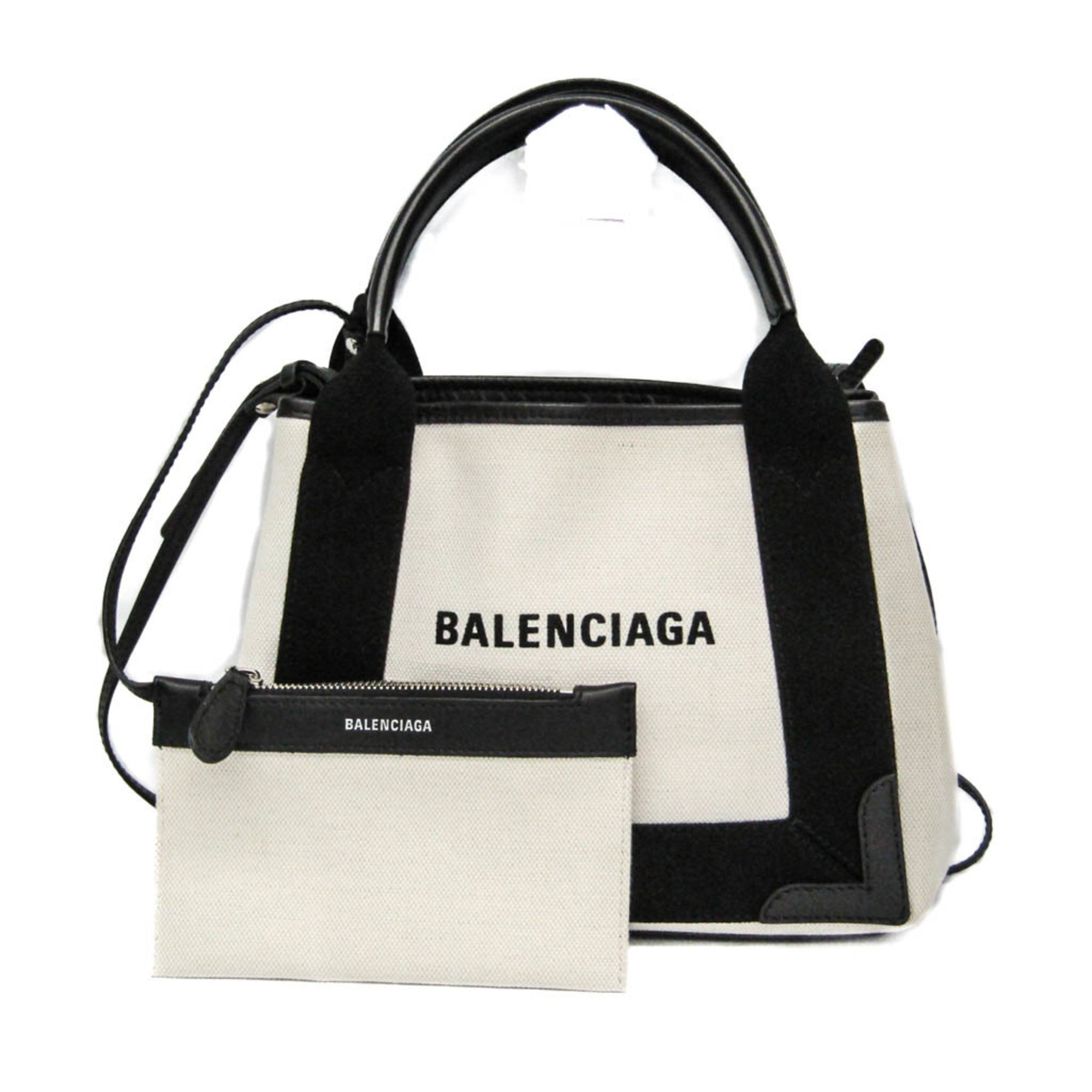 Balenciaga Navy Cabas XS · Canvas & Leather
